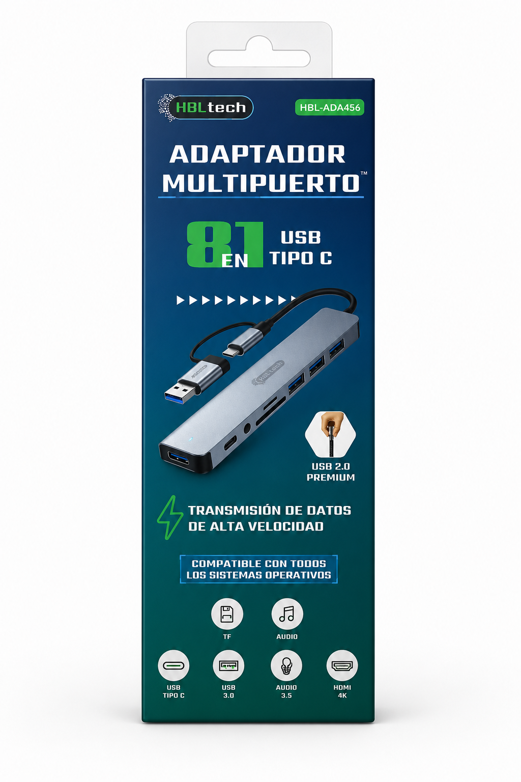 Adaptador Multipuerto 8 en 1